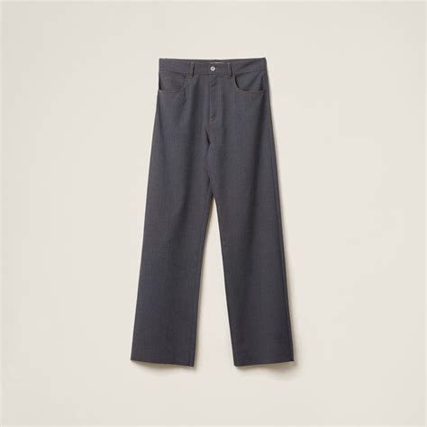 miu miu grey pants|Slate Gray Light Wool Pants .